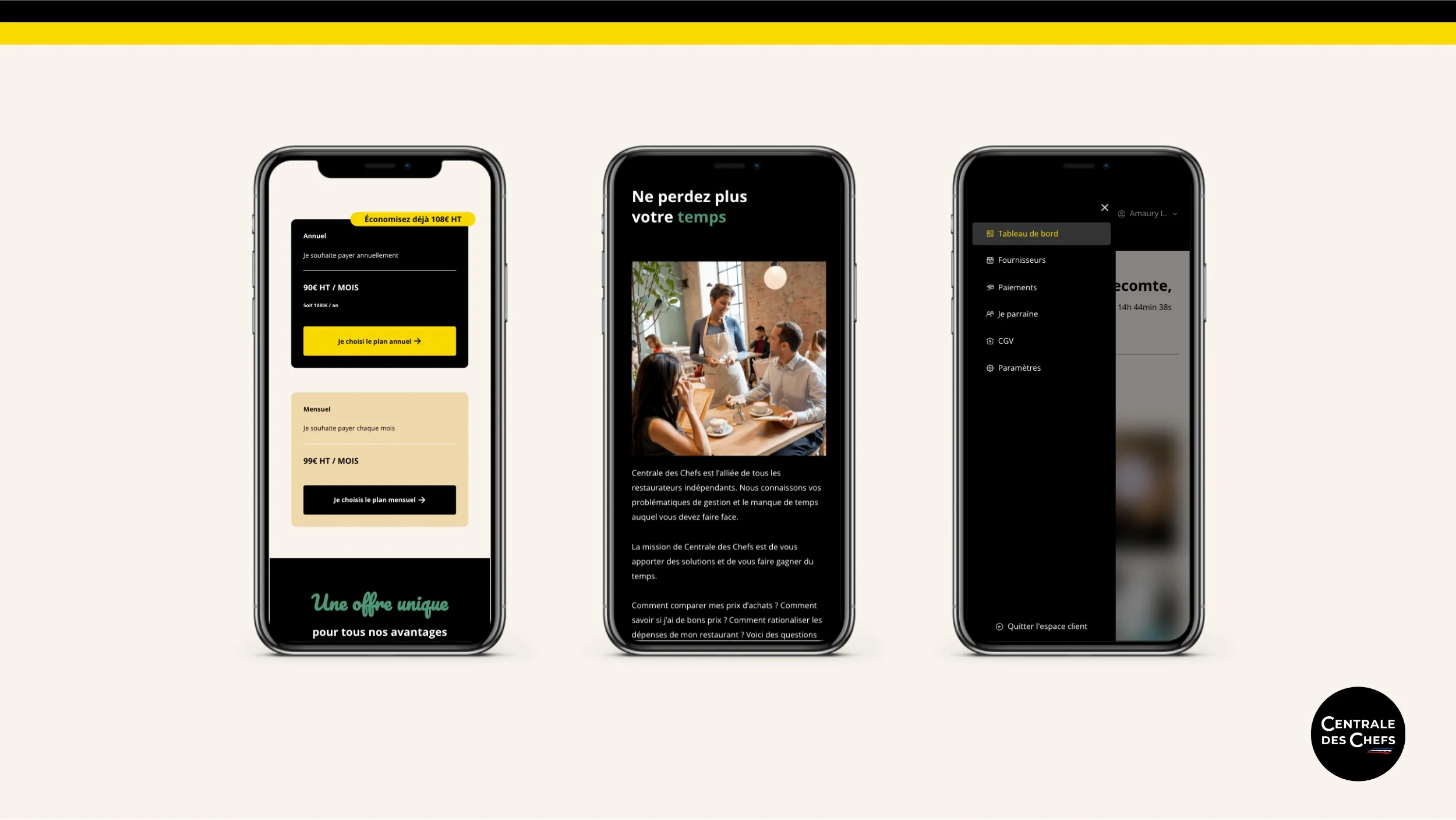 Version mobile de Centrale des Chefs