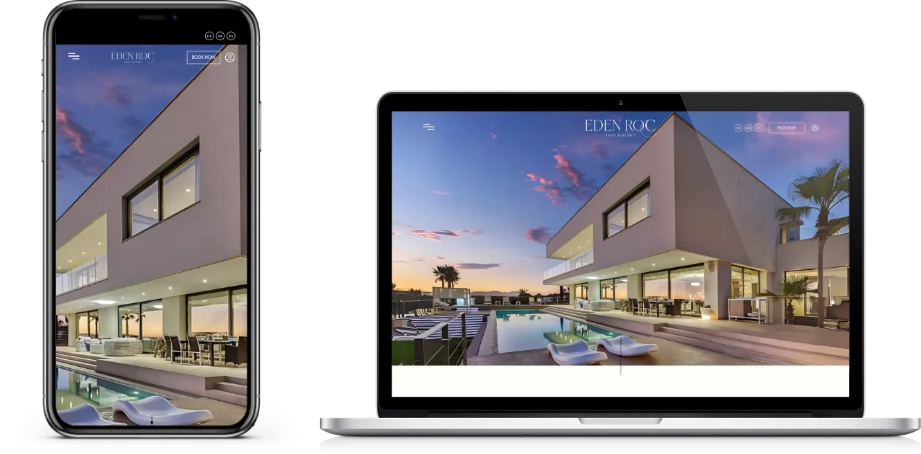 Site d'Eden Roc sur desktop et mobile