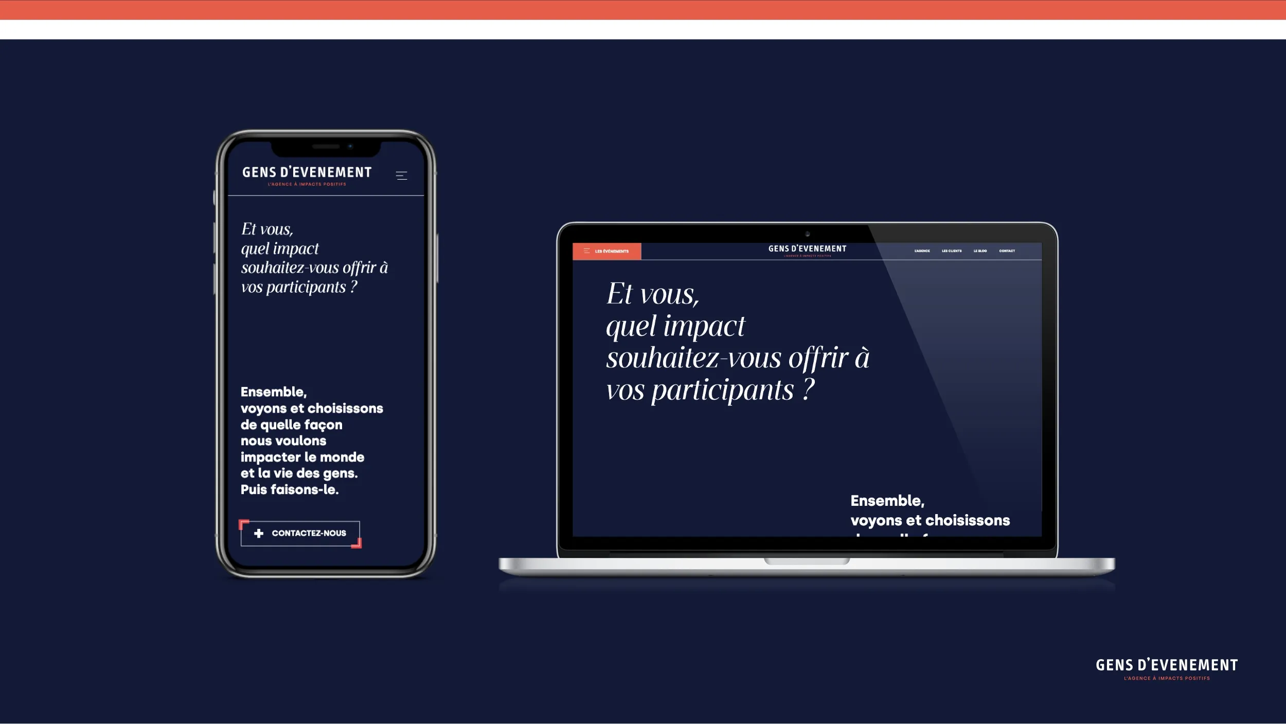 Version ordinateur et mobile de Gens d'événement