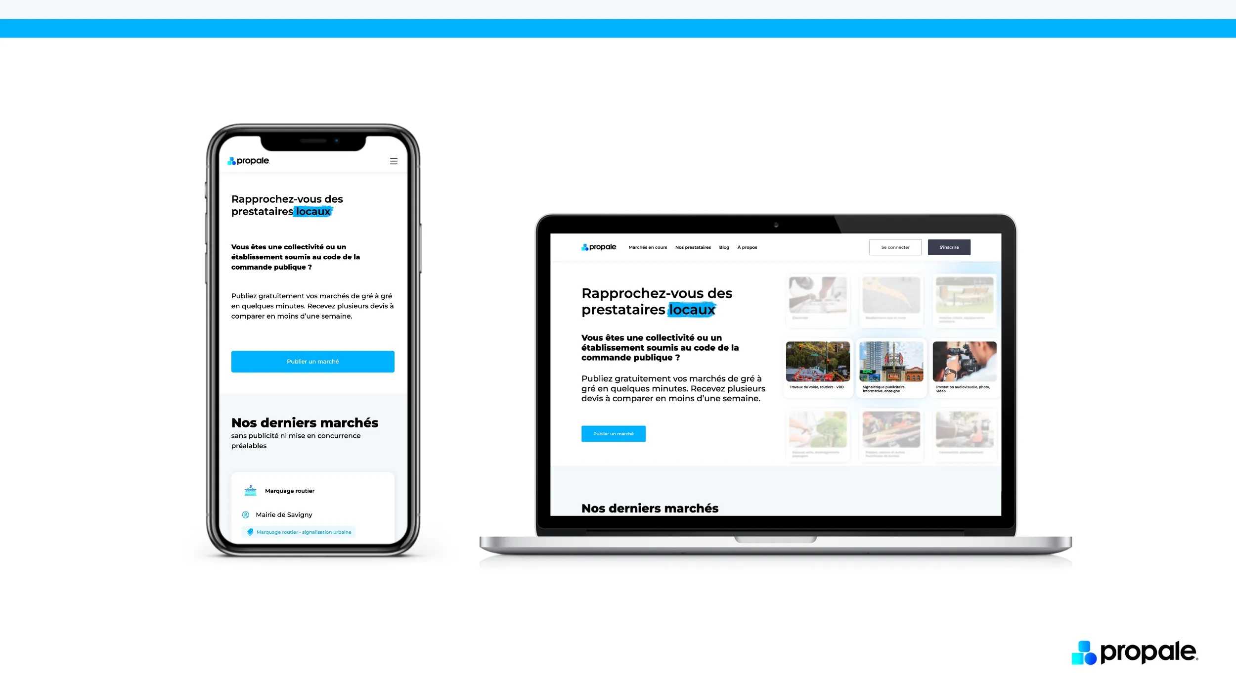 Version ordinateur et mobile de Propale