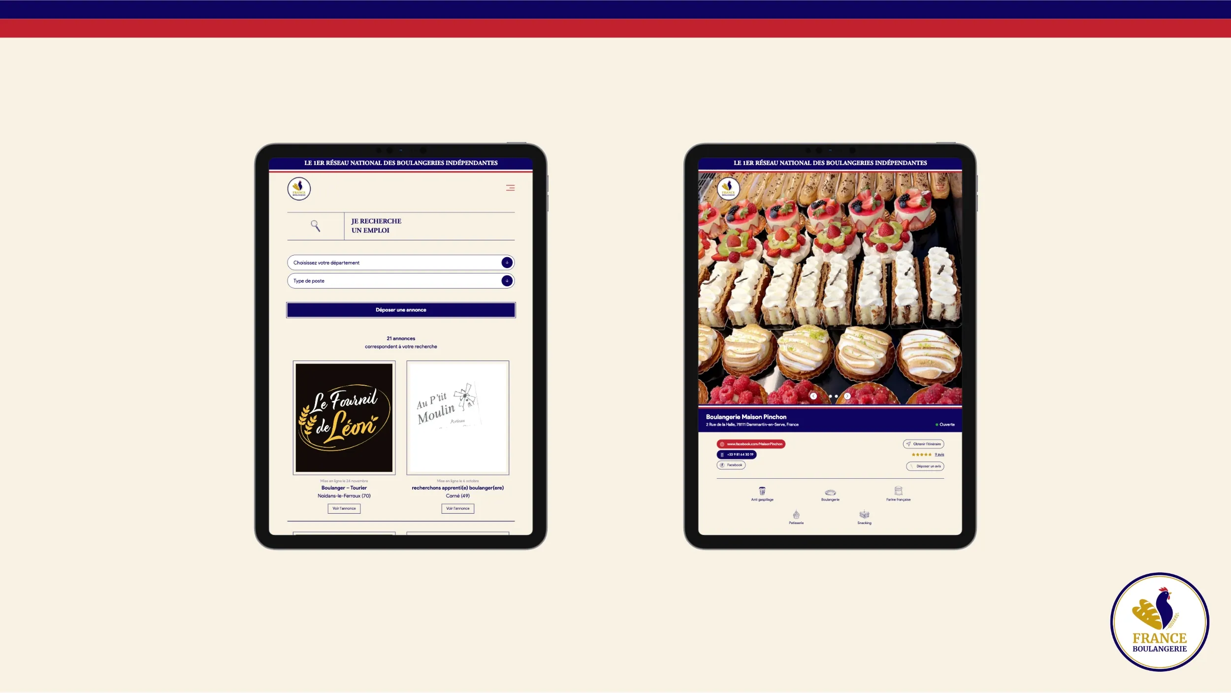 Version tablette de France Boulangerie