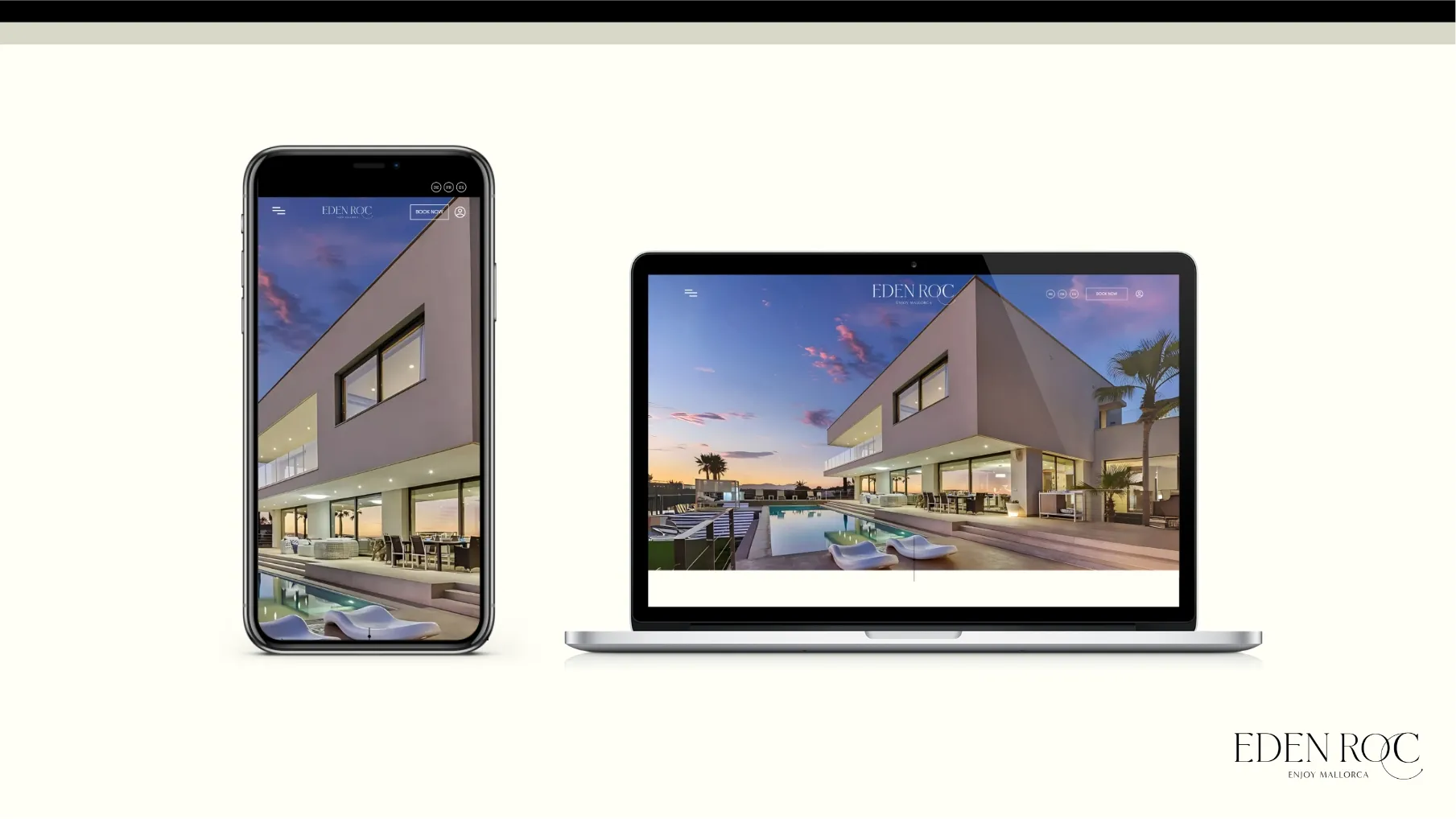 Présentation d'Eden Roc sur mobile et desktop